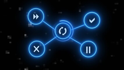 Digital technology network connection icon illustration. Global communication network concept.