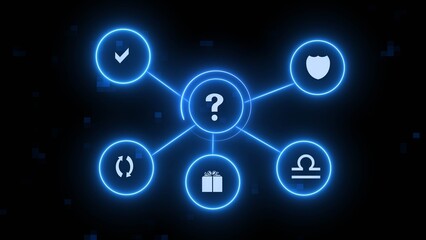 Digital technology network connection icon illustration. Global communication network concept.