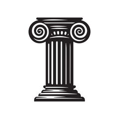 Obraz premium “Ancient Greek Ionic Column Vector Illustration”
