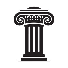 &ldquo;Ancient Greek Ionic Column Vector Illustration&rdquo;