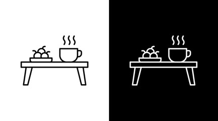 Coffee Table White Icon Set Design