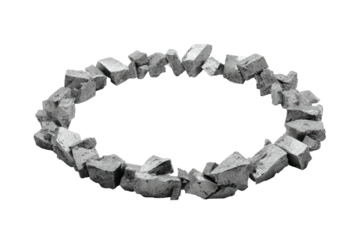 Stone circle on black background