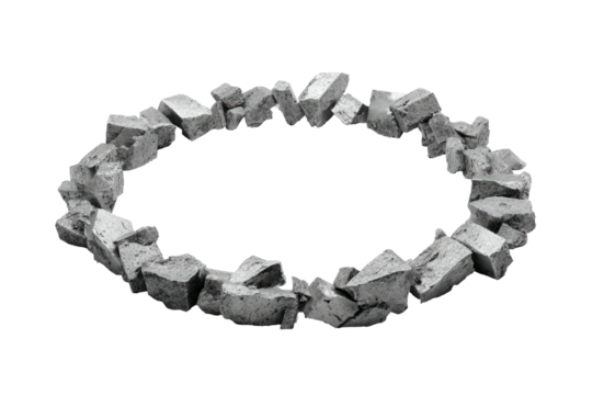 Stone circle on black background