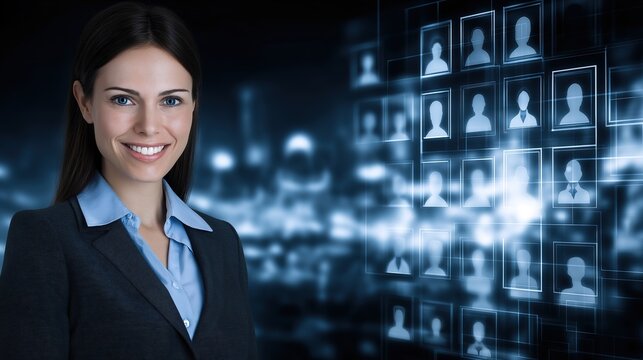 corporate social media background, job search, hiring professional IT technology - Powered by Adobe