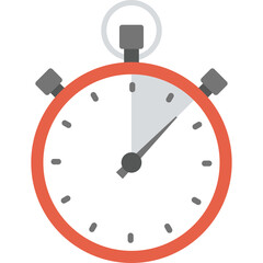 Red Stopwatch Icon Representing Time Measurement And Countdown With Transparent Background And White Background Elements