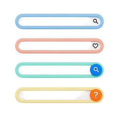Colorful search bar ui elements with icons