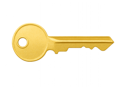  Gold Key PNG with Transparent Background for Security, Luxury, and Access Design