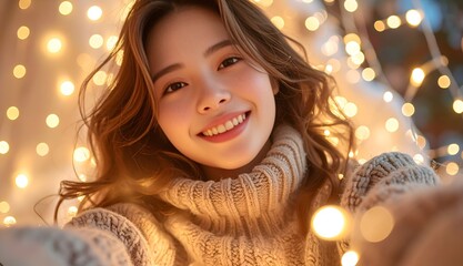 woman smiling brightly