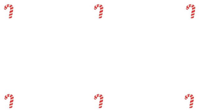 2D Animated Candy Cane Decorated Frame for Christmas Holiday