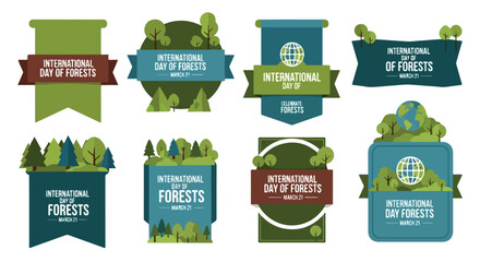 International Day of Forests banners with transparent background