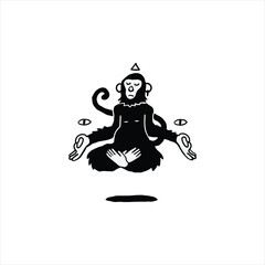 Enlightened monkey meditating in lotus position for inner peace and mindfulness, a zen spiritual journey
