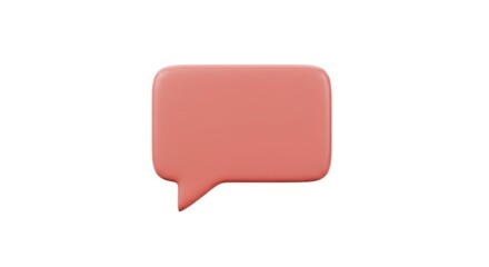 3D Rendered Speech Bubble Icon on White Background.
