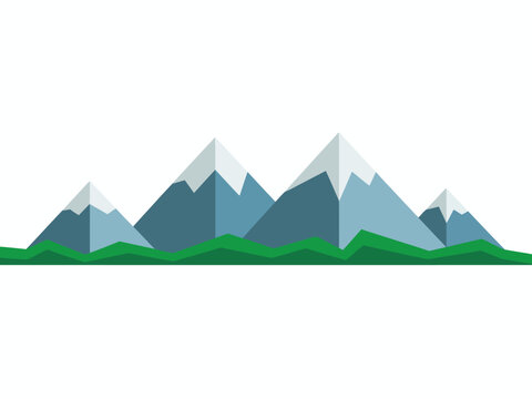A stunningly simplistic depiction of mountains using geometric shapes, ideal for representing nature’s beauty, exploration, or outdoor adventures in a modern way.