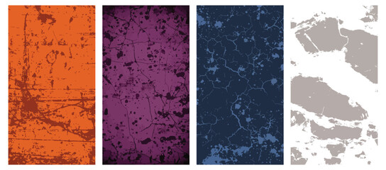 set of four abstract red grunge background vector wallpaper