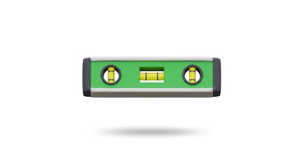 Fototapeta premium Green spirit level tool for construction and measurement.