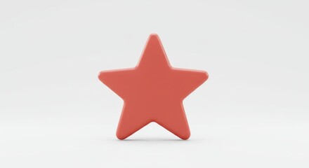 Obraz premium Red star shape on white background for design elements.