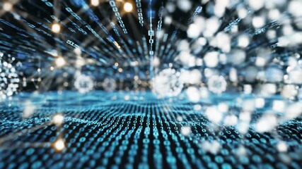 Digital data landscape reveals interconnected global business concepts with dynamic cityscape, highlighting the vast expanse of complex information, suitable for use as a background or. - Powered by Adobe