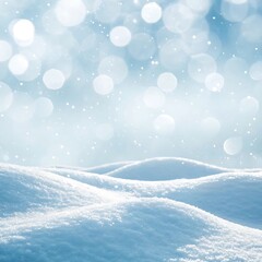 Winter Wonderland Snowy Hills Background with Falling Snow