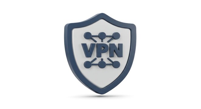 VPN shield icon for secure network connection and privacy.