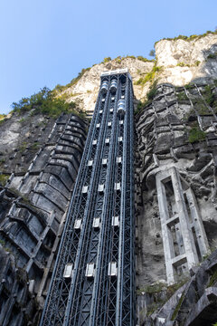 Towering Elevator At Wulong Krast National Geology Park Chongqing China