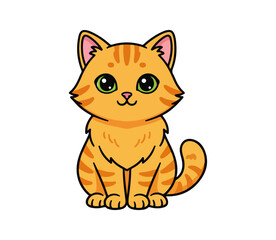 Cute cat logo or icon cartoon vector