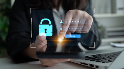 A user interface for a secure login portal. The screen requires a username and password for authentication, providing access to a private account or system. Fermion