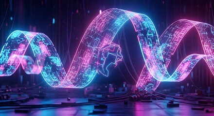 Cyberpunk DNA Helix Concept