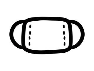 縫い目のある白い布マスクのアイコン