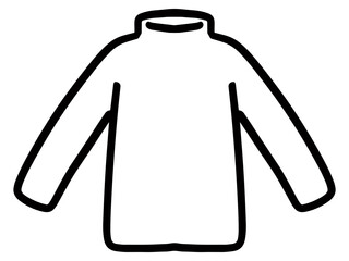 白いタートルネックの服のシンプルな手書きイラスト