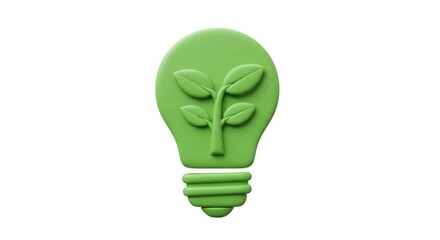 Green energy light bulb with plant inside concept.