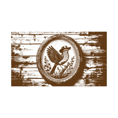 Vintage illustration of a bird wearing a cowboy hat isolated on