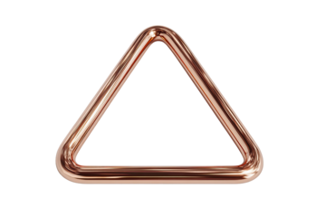 Glossy copper triangle frame on black void