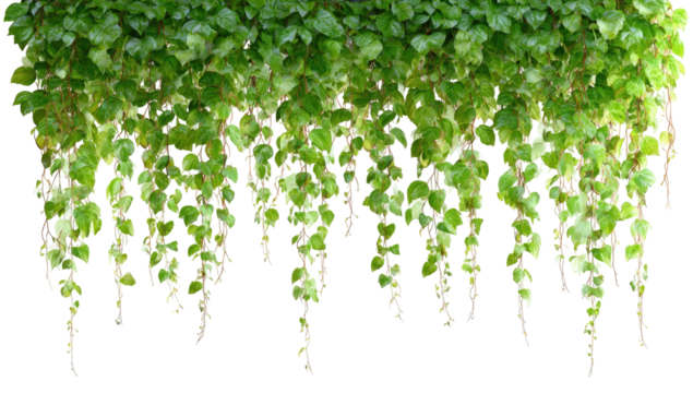 Hanging green vines with small rounded leaves