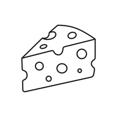 cheese line art illustration, suitable for minimalist design, healthy eating concepts and coloring book