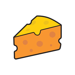 Cheese wedge for food  dairy product concepts, swiss cheese ad campaign, menu design, or dairy marketing