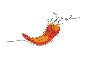 One Line Chili Pepper Illustration