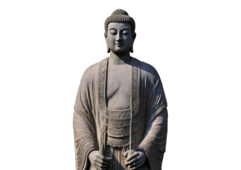 Statue of a person with a serene expression. isolated on a transparent or white background.