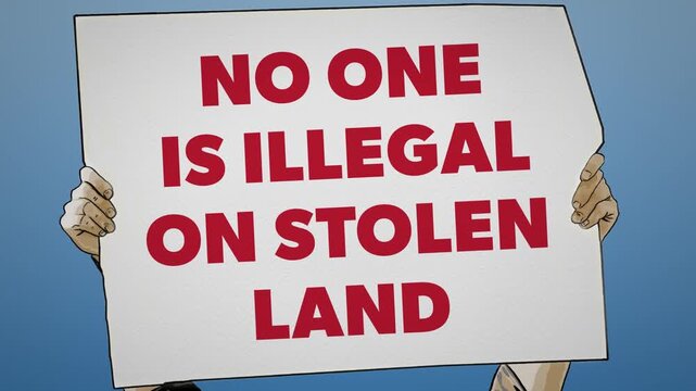 Hands Holding Protest Sign With Political Message During Demonstration