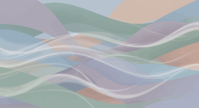 Abstract fluid waves with soft pastel hues creating a calming visual