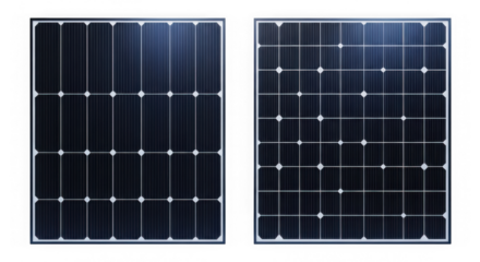 Solar panel isolated on transparent background, clean energy for the future