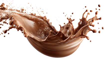 Chocolate splash Rich, thick liquid soaring in air