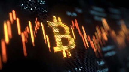 Futuristic stock exchange screen with rising