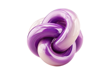 Glossy knot of purple-white tubes