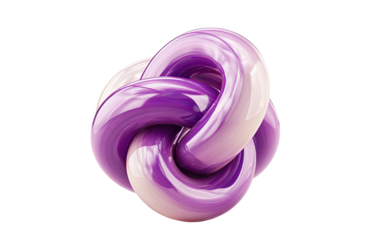 Glossy knot of purple-white tubes