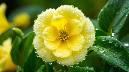 Here’s a very short version:

Cose-up of a vibrant yellow flower with dew drops, sharp center details, and soft green background.