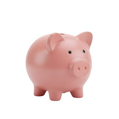 Obraz premium Pink piggy bank isolated on black background for financial savings and planning