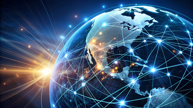 planet earth in space vector energy glow futuristic web stars design illustration design icon logo