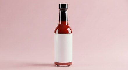 Blank Label Hot Sauce Bottle Mockup - Clean Product Display
