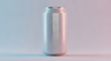 Refreshment Concept: Cold Beverage Can with Water Droplets