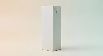 Blank White Carton Drink Packaging Mockup Isolated on Gradient Background